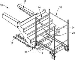 DIE CUTTING MACHINE HAVING A MOBILE STAIR AND ASSEMBLY WITH A DIE CUTTING MACHINE