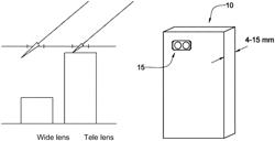 Miniature telephoto lens module and a camera utilizing such a lens module