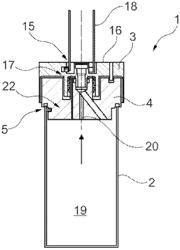 Device and sanitary fitting for filling a container with a carbonated liquid