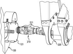 WORK VEHICLE WITH FLEXIBLE POWER TAKE-OFF SHIELD