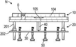 Transfer device applied to pulp molded manipulator, and production line