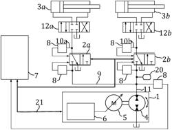 HYDRAULIC DEVICE AND METHOD FOR REGULATING A HYDRAULIC DEVICE