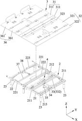 Electric bed with lumbar support assembly