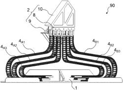 Protective frame articulated body and suspending device