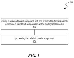 Compostable seaweed-based compositions, and associated systems and methods