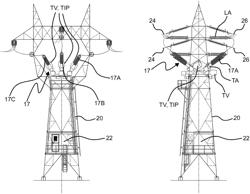 Tower, particularly for a high-voltage overhead electric transmission line, equipped with switchgear unit and related protection, command and control system