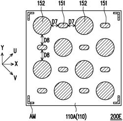 Integrated circuit component with conductive terminals of different dimensions and package structure having the same