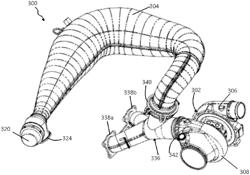 Snowmobile having a parallel-path exhaust system for two-stroke engine