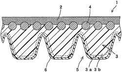 V-ribbed belt and method for producing same