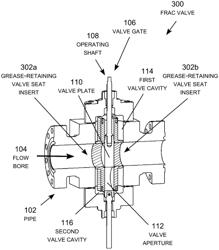 Grease-retaining frac valve seat insert