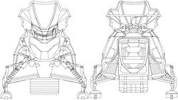 Combined snowmobile headlight with cowling