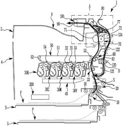 Transfer of printing medium in simplex path and duplex path