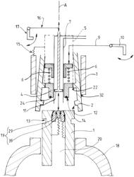 Packaging device, assembly comprising such a device and a container, use thereof and a method for filling or withdrawing