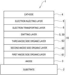 ORGANIC ELECTROLUMINESCENT ELEMENT, ORGANIC ELECTROLUMINESCENT DISPLAY DEVICE, AND ELECTRONIC DEVICE