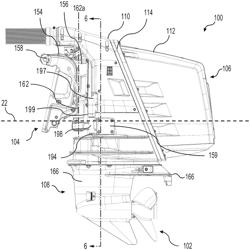 OUTBOARD ENGINE ASSEMBLY HAVING AN IDLE RELIEF SYSTEM