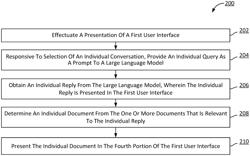 SYSTEMS AND METHODS FOR PROVIDING USER INTERFACES TO CONVERSE WITH A CORPUS OF ELECTRONIC DOCUMENTS VIA A LARGE LANGUAGE MODEL